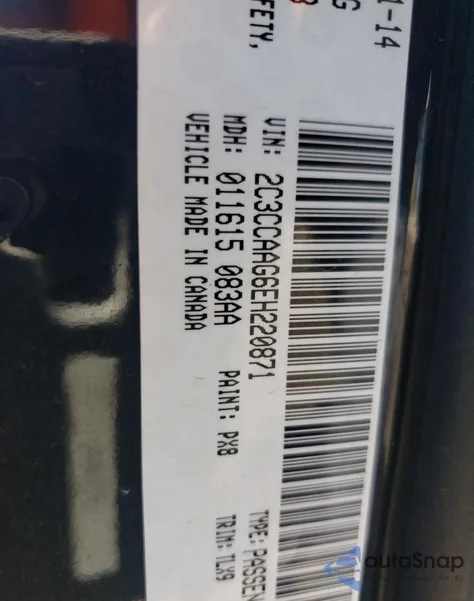 2014 Chrysler 300 z USA, uszkodzony, nr VIN 2C3CCAAG6EH220871